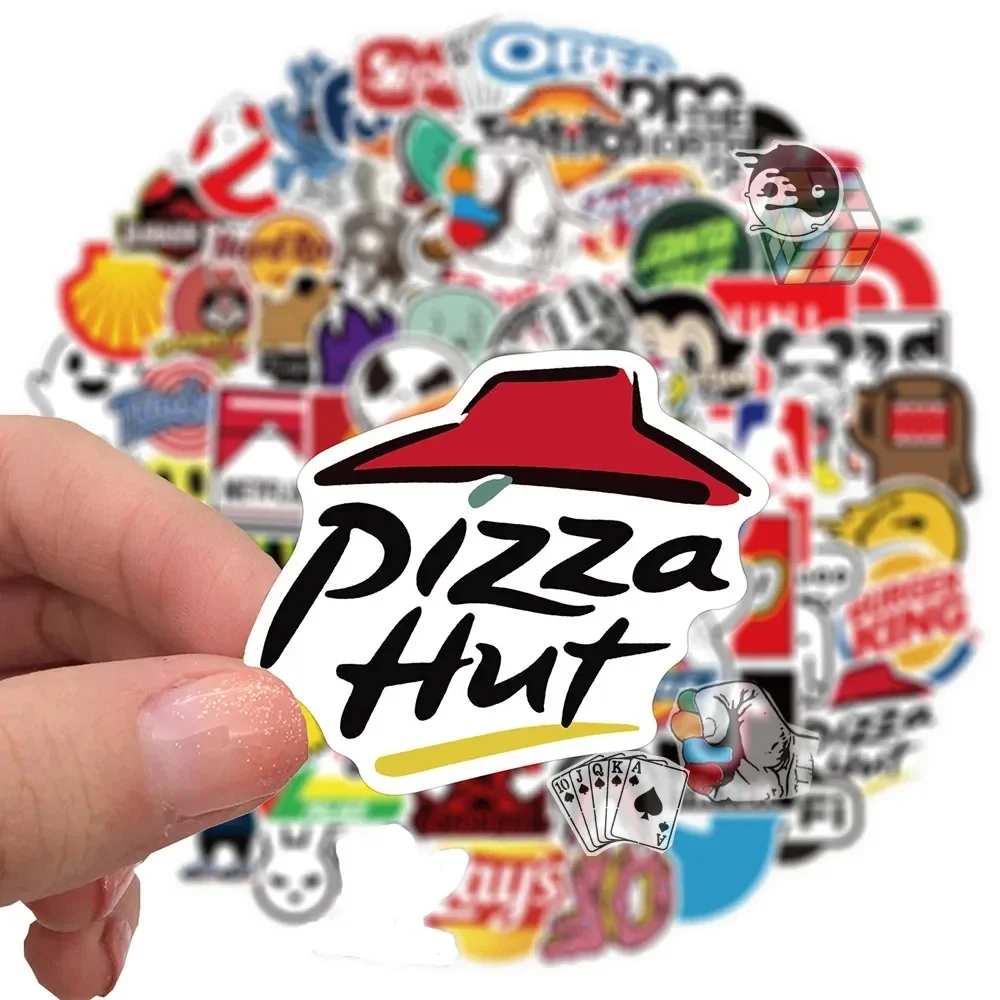 멋진 브랜드 로고 스티커, 미적 오토바이 전화 자동차 스케이트보드 노트북 스티커, 클래식 어린이 장난감 데칼, 패션, 10 개, 25 개, 50 개, 100 개