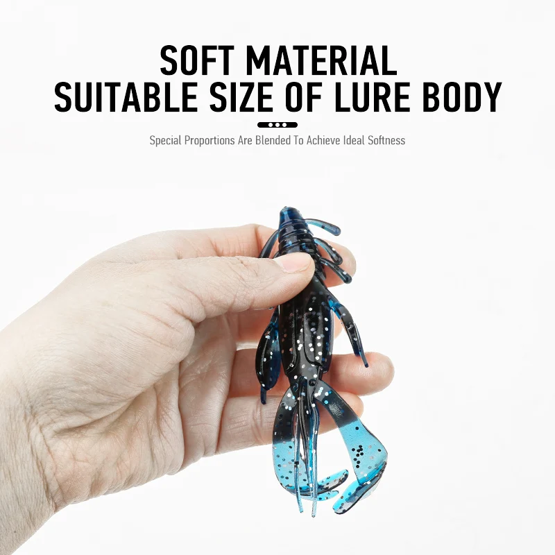 Ardea-크로우 새우 루어 3 개 103mm 10g, 크레이지 플래퍼, 낚시 미끼, 움직이는 실리콘 소프트 웜베이스, 낚시 태클