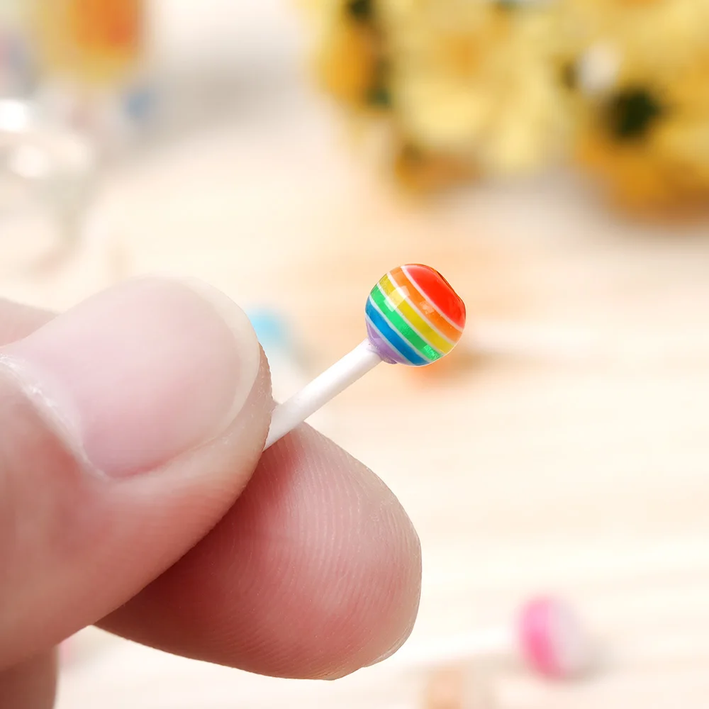 1/12 미니어처 음식 디저트 설탕 미니 롤리팝, 케이스 홀더 포함 캔디, 인형 집 주방 가구 장난감 액세서리, 신제품