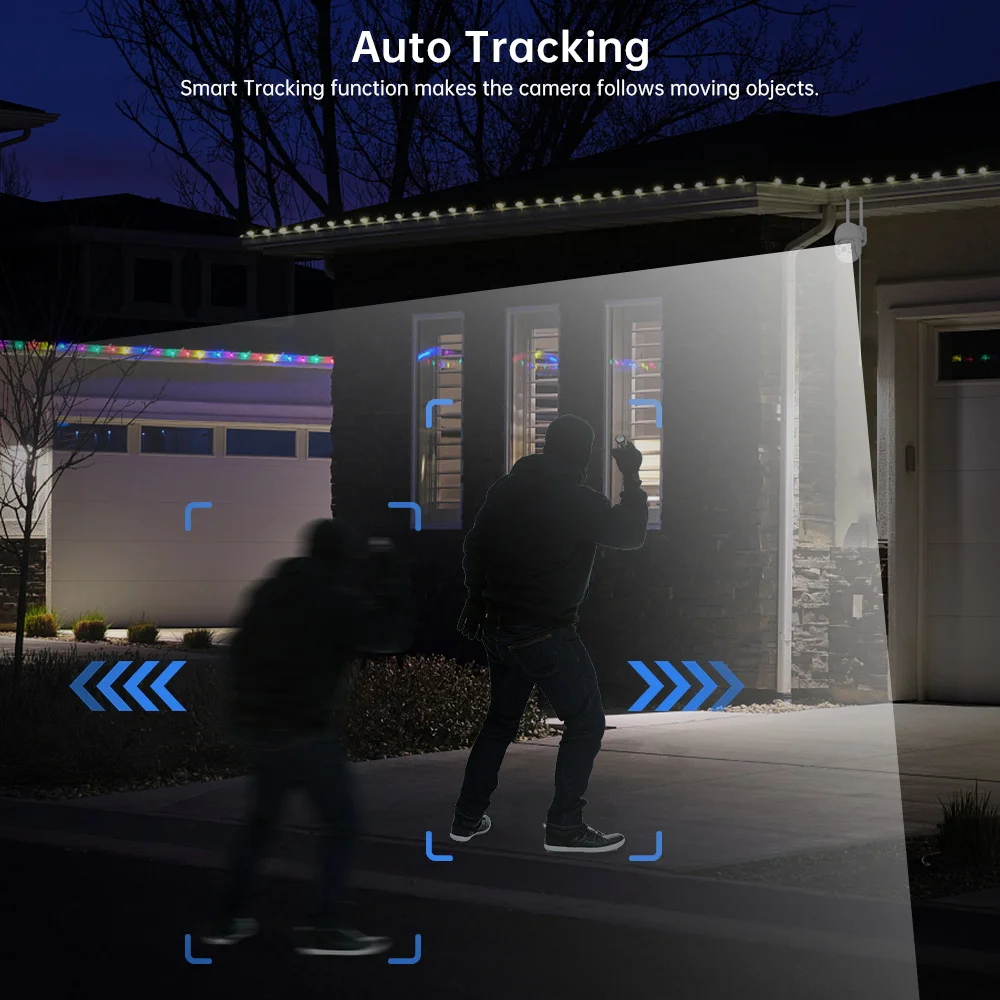 HAMROL PTZ POE IP 카메라, ONVIF 양방향 오디오, 4X 디지털 줌, 야외 HD 5MP 비디오 감시 카메라, ICSee H.265, 8MP