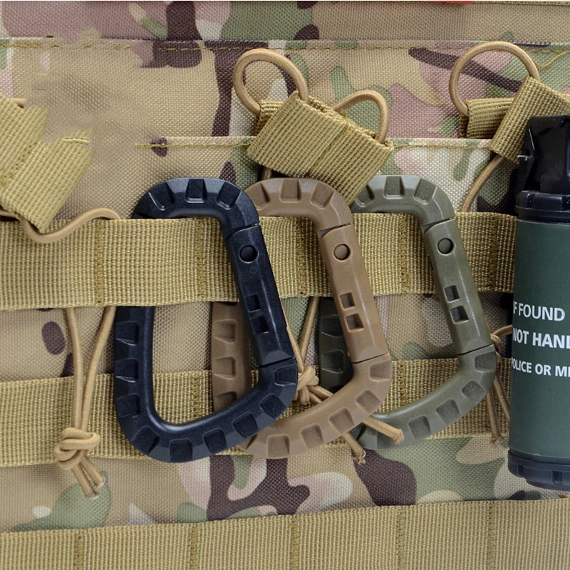 카라비너 D 모양 초경량 등산 가방 키체인, 야외 전술 장비, 하이킹 캠핑 등반 액세서리