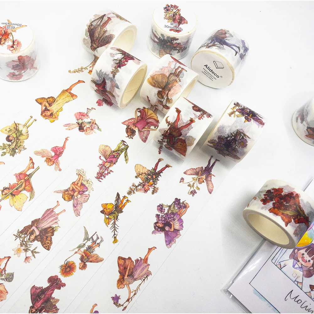 장식용 접착 테이프 엘프 볼 마스킹 테이프, 정크 저널 스크랩북 스티커, DIY 종이, 일본어, 5m, 1 개/로트 title=장식용 접착 테이프 엘프 볼 마스킹 테이프, 정크 저널 스크랩북 스티커, DIY 종이, 일본어, 5m, 1 개/로트 