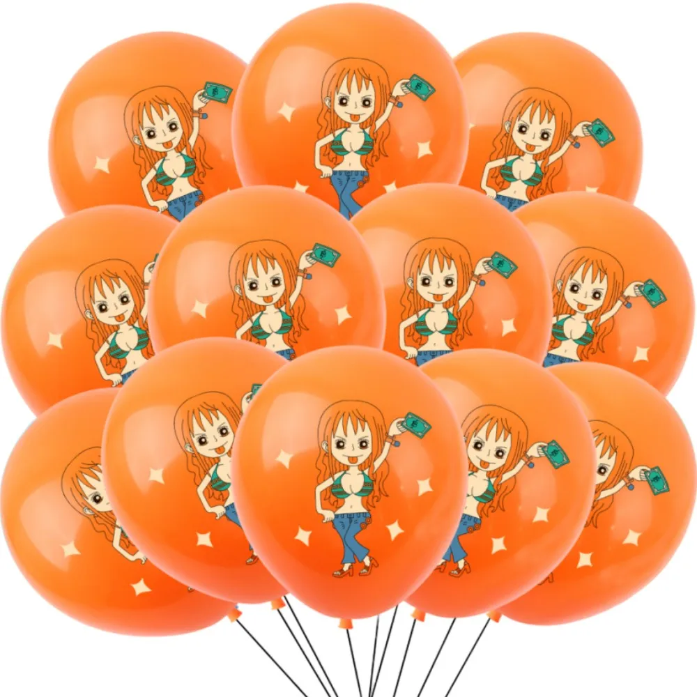 애니메이션 테마 라텍스 풍선, 원피스 풍선, 생일 파티, 어린이 선물 장식, 해적 영웅, 루피 소년 장난감 선물, 12 인치, 12 개