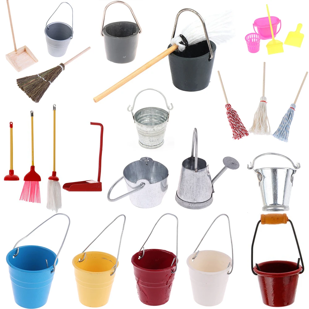 1:12 인형 집용 미니 버킷 걸레 청소기, 청소 장식, 미니어처 가구 장난감, 주방 거실 액세서리 title=1:12 인형 집용 미니 버킷 걸레 청소기, 청소 장식, 미니어처 가구 장난감, 주방 거실 액세서리 