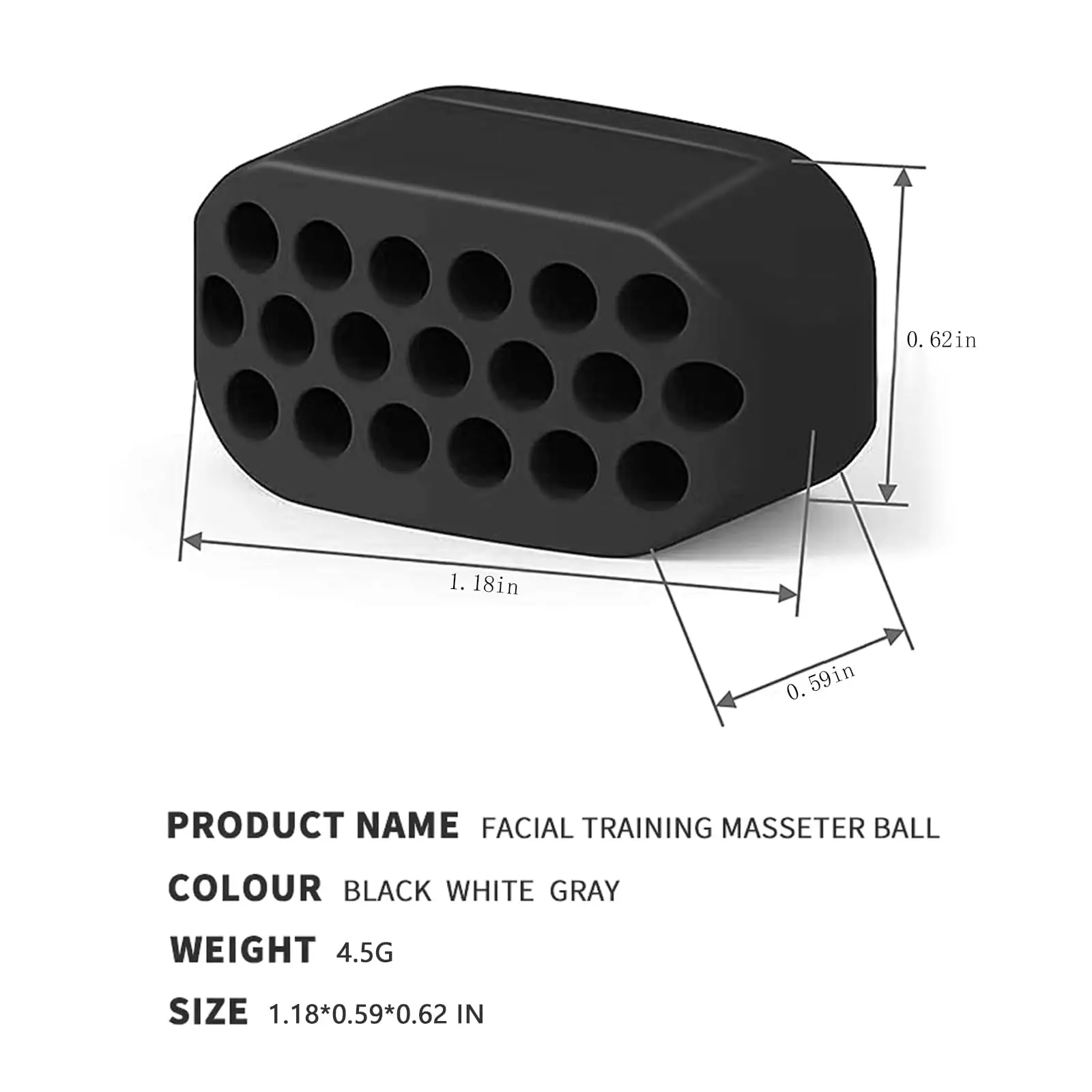 남녀공용 실리콘 정제 턱 운동기, BPA 프리, 턱 트레이너, 턱 셰이퍼, 껌 6 개