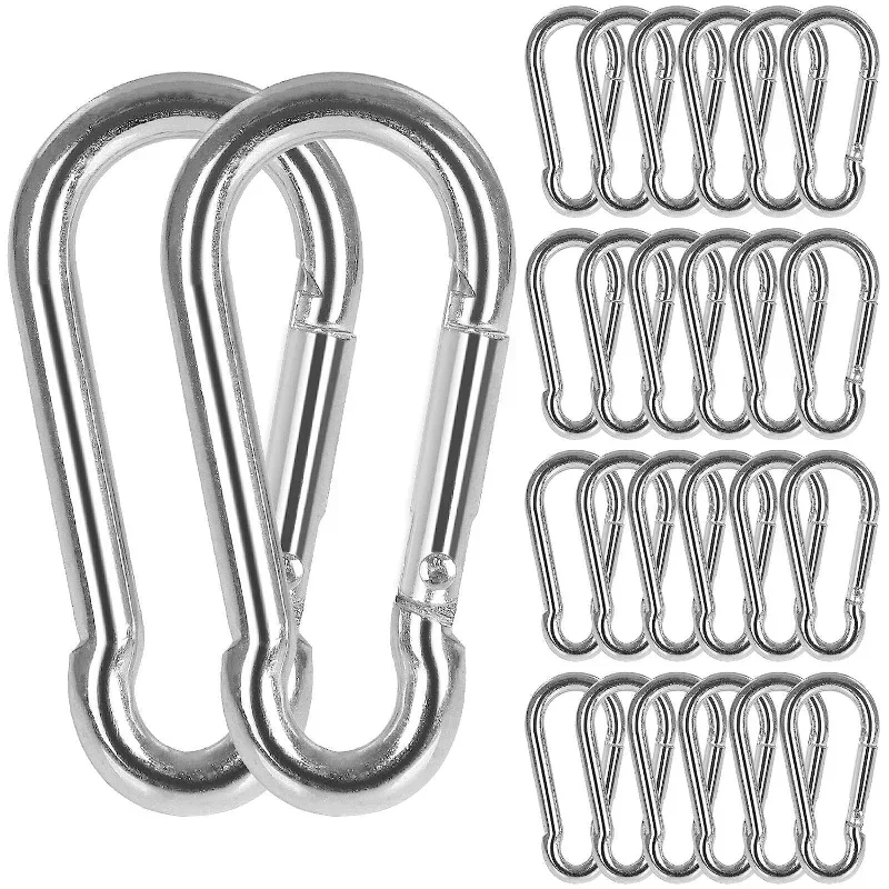 다기능 스테인리스 스틸 카라비너 키체인, D 링 버클 용수철 카라비너 스냅 후크 클립 키체인, 캠핑 액세서리