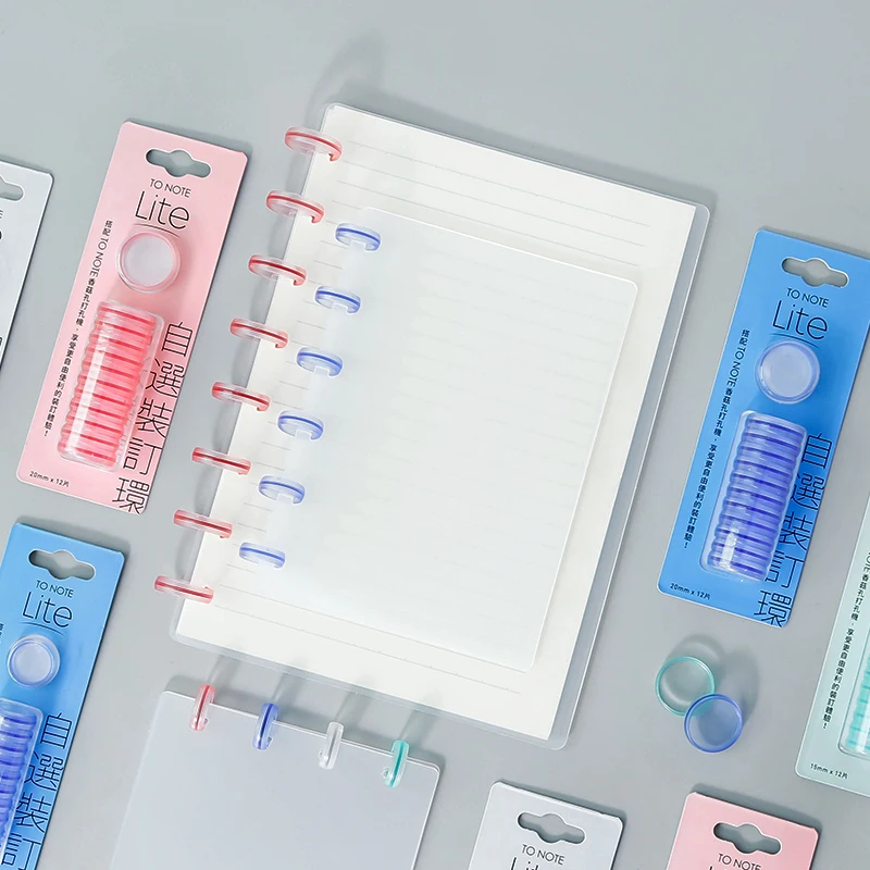 Fromtheon 느슨한 잎 노트북 디스크 커버, 링 디스크 포함, 버섯 구멍 바인딩 링 바인더, 학교 사무용품