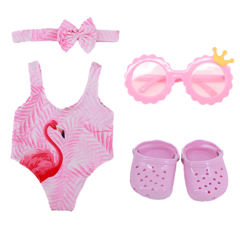 인형 수영복 라니 액세서리, 여름 구멍 슬리퍼, 18 인치 미국인 및 43cm 태어난 아기용, 우리 세대 소녀 선물