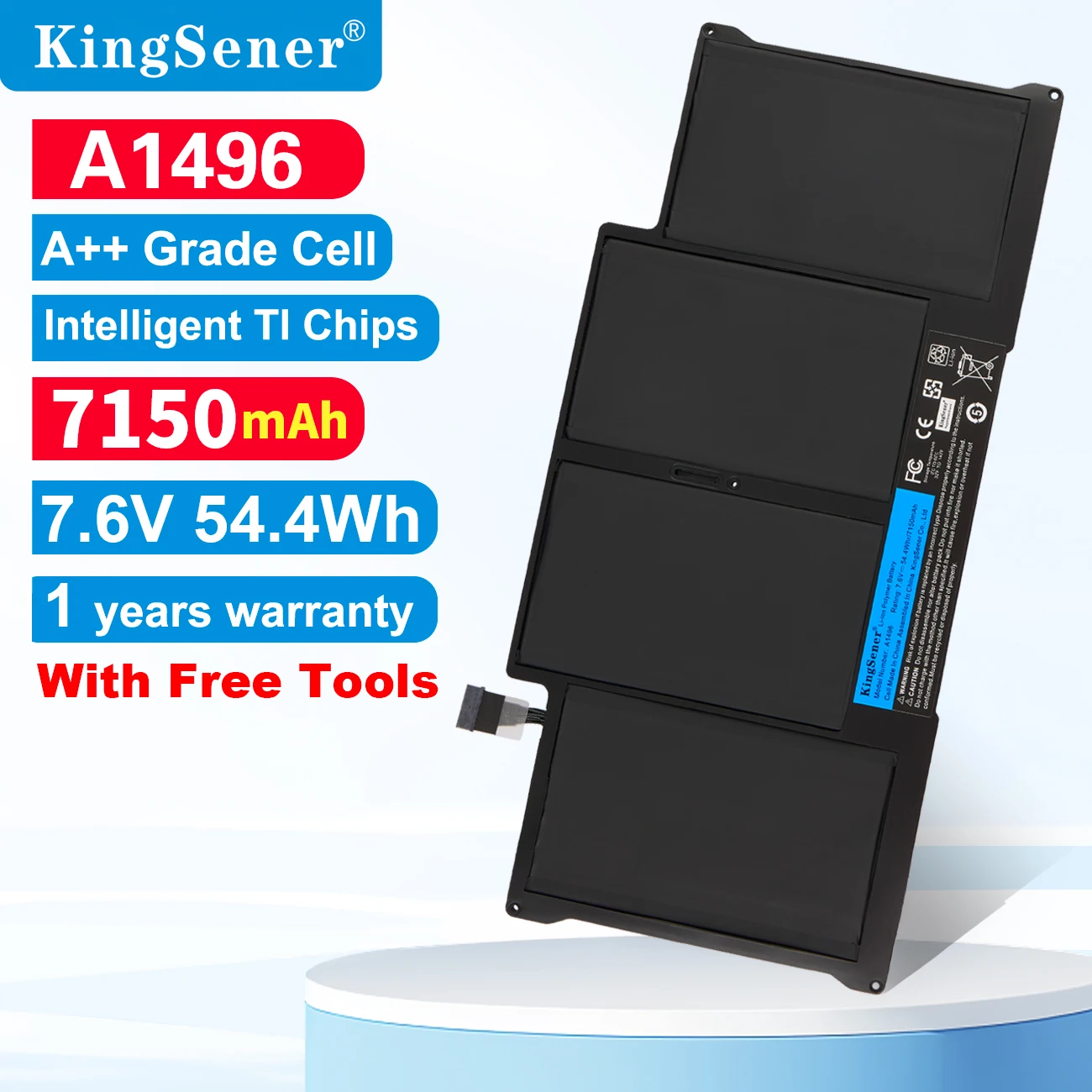 KingSener 애플 맥북용 노트북 배터리 A1496, 맥북 에어 13 