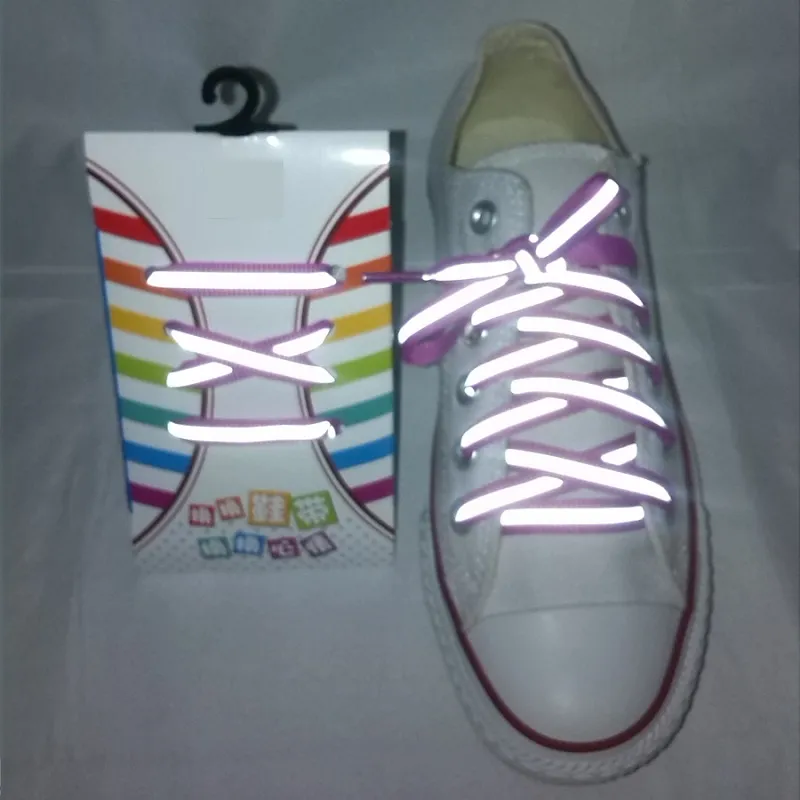 멀티 컬러 보호 패션 경고, 높은 가시성, 이중 반사 측면 신발끈, 1 쌍