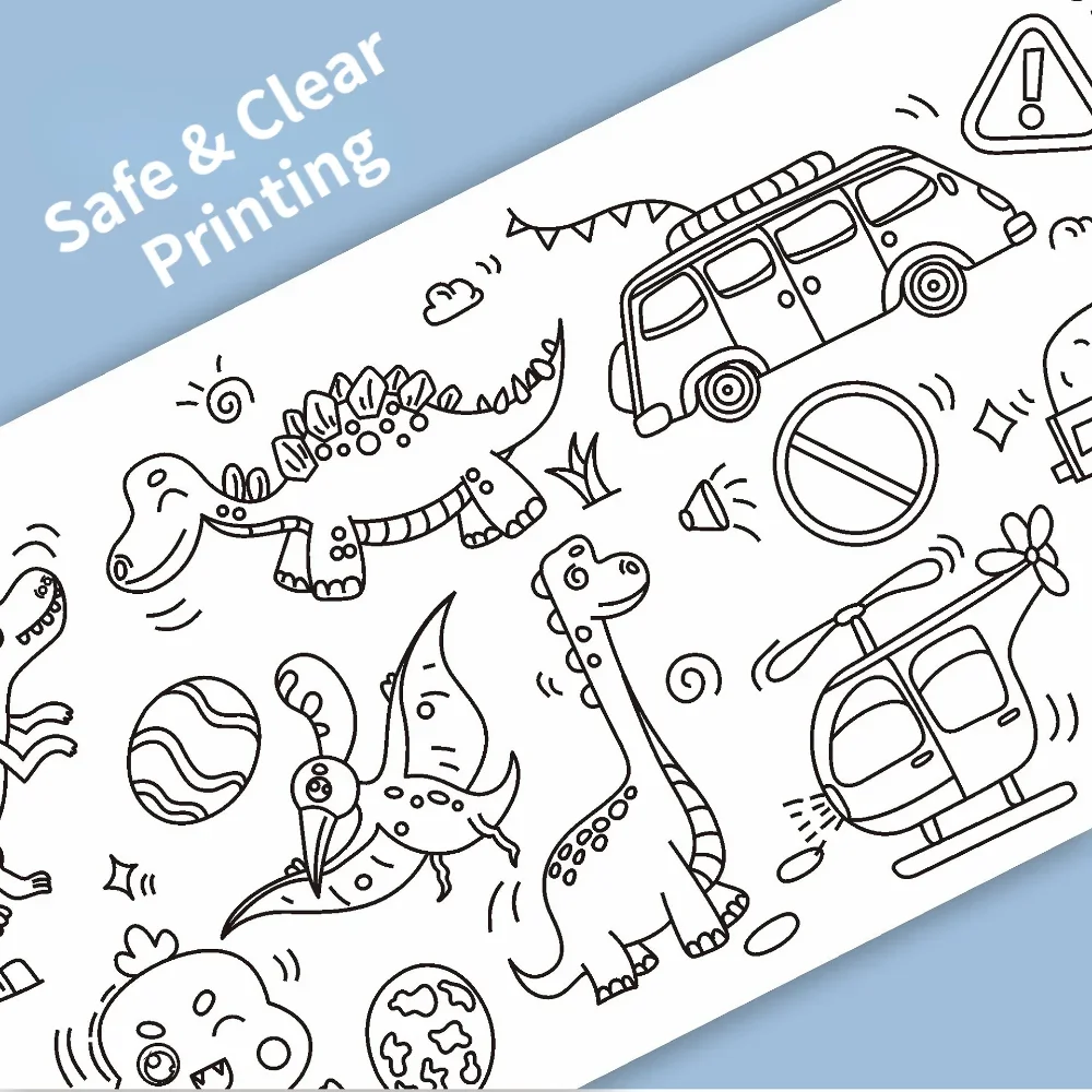 어린이 그림 롤 DIY 색칠하기 종이 롤, 컬러 채우기 종이, 낙서 스크롤 종이 컷, 어린이 그림 장난감, 교육 장난감