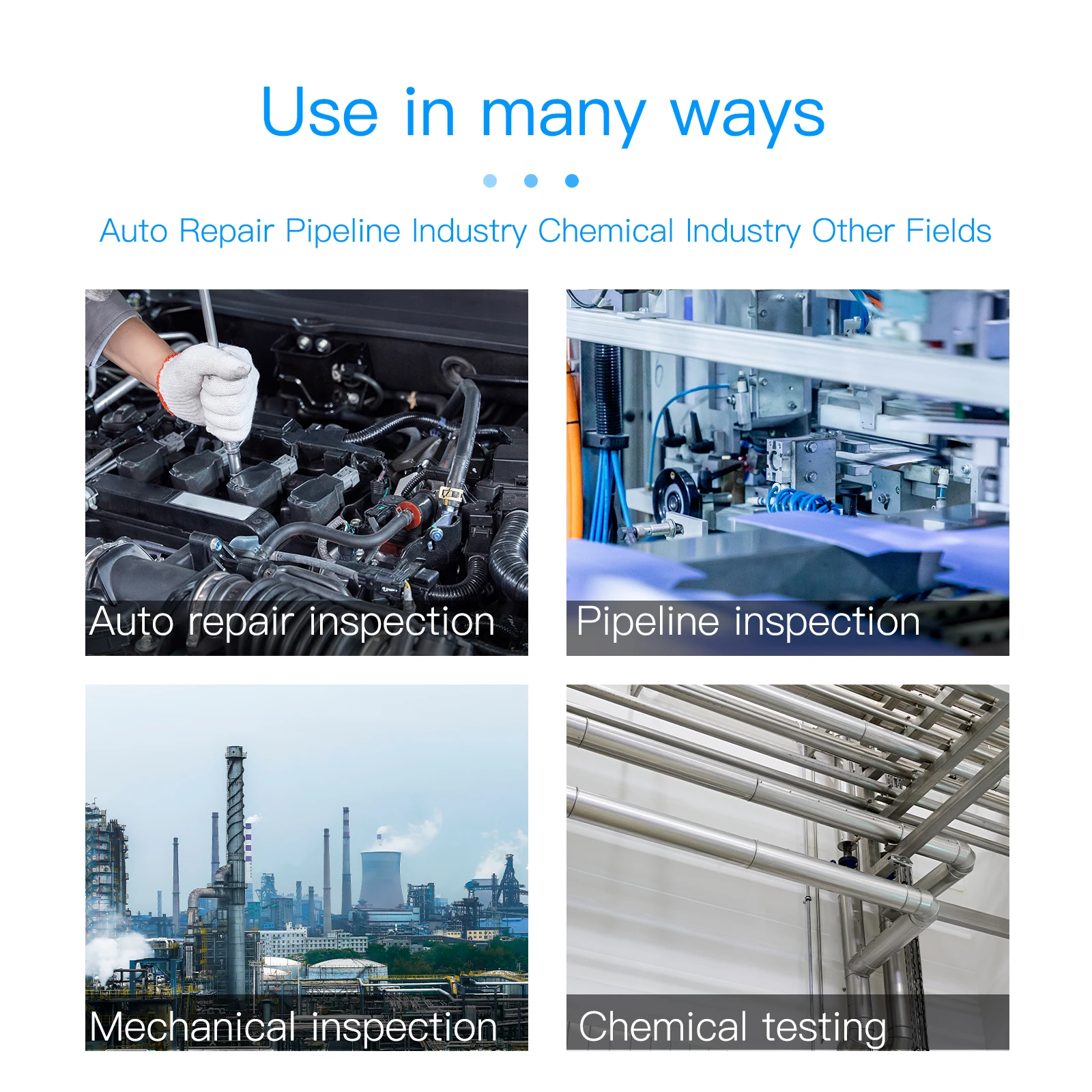 180 ° 관절 보어스코프, IP67 방수 프로브, 양방향 자동차 내시경, 자동차 지원 PC, 아이폰, 안드로이드, 6.5mm