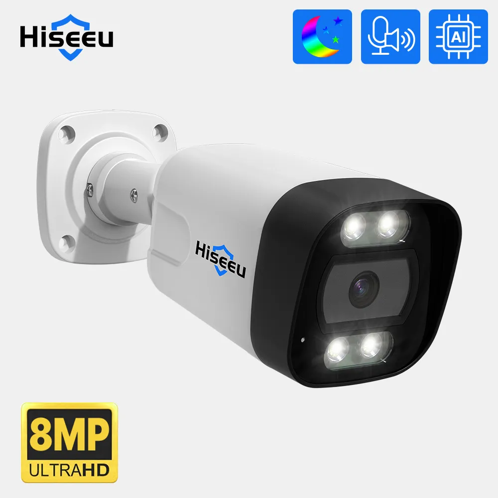 Hiseeu-IP 카메라, 4K, 8MP, 5MP, POE, 음성 기록, CCTV, 보안 감시 카메라, 방수, IP66, 야외 홈 비디오, H.265 title=Hiseeu-IP 카메라, 4K, 8MP, 5MP, POE, 음성 기록, CCTV, 보안 감시 카메라, 방수, IP66, 야외 홈 비디오, H.265