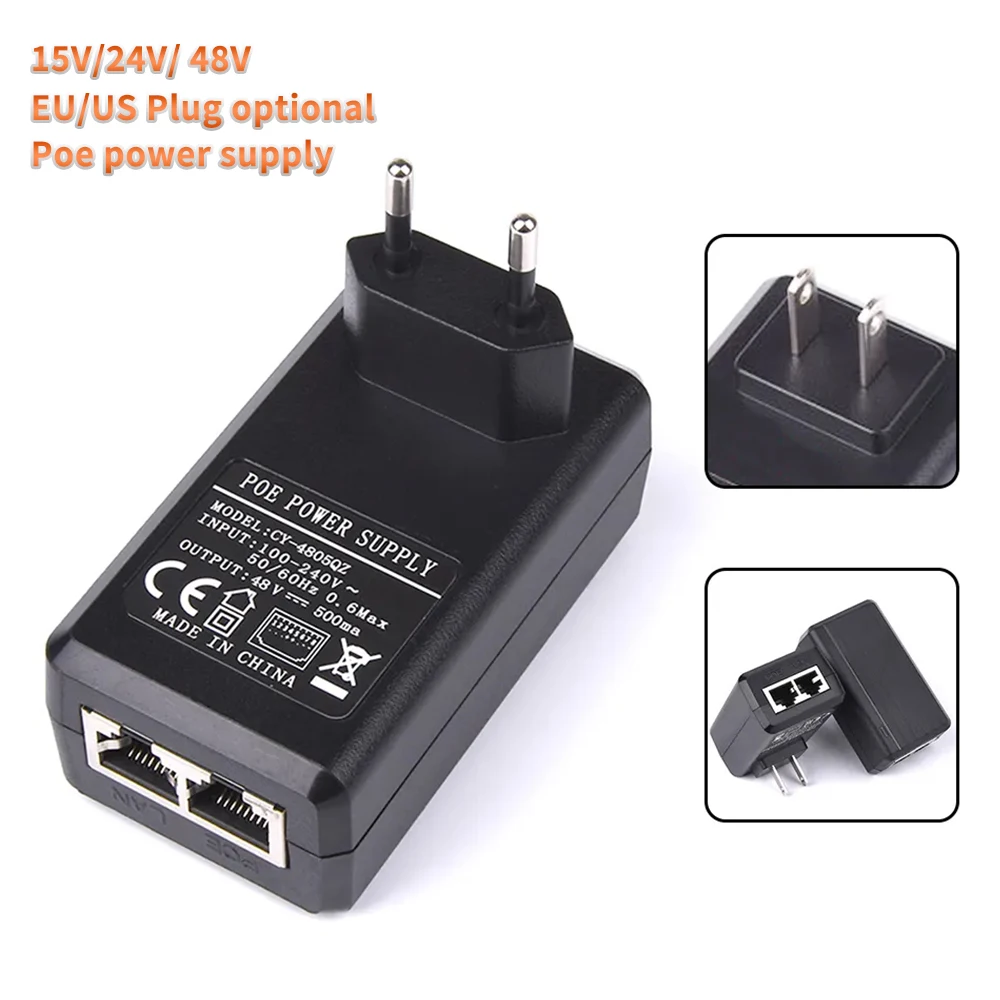1000Mbps POE 인젝터 15V1A/24V1A/48V0.5A 출력 EU US 플러그 CCTV IP 카메라 전원 공급 장치 POE 어댑터 전화 AP title=1000Mbps POE 인젝터 15V1A/24V1A/48V0.5A 출력 EU US 플러그 CCTV IP 카메라 전원 공급 장치 POE 어댑터 전화 AP