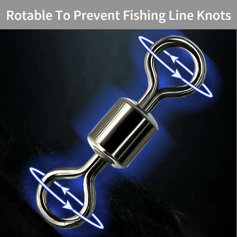 낚시용 카라비너, 고탄소강 베어링 회전 루어, 솔리드 링 커넥터, 스냅 낚시 후크, 바다 낚시 액세서리, 50 개