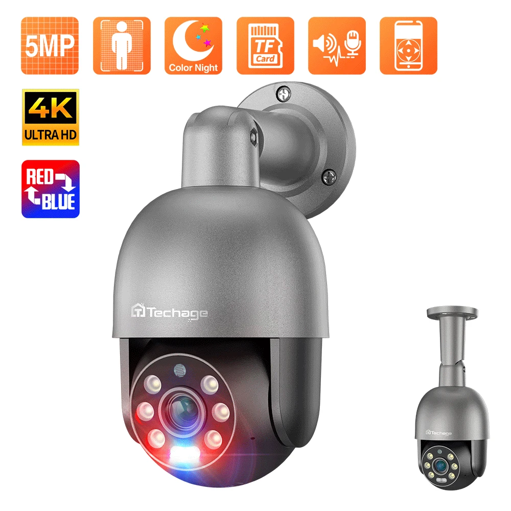 Techage PoE NVR 보안 감시 시스템용 야외 양방향 오디오 카메라, 비디오 인코딩, H.265, 5MP, 8MP, 1 개 title=Techage PoE NVR 보안 감시 시스템용 야외 양방향 오디오 카메라, 비디오 인코딩, H.265, 5MP, 8MP, 1 개 