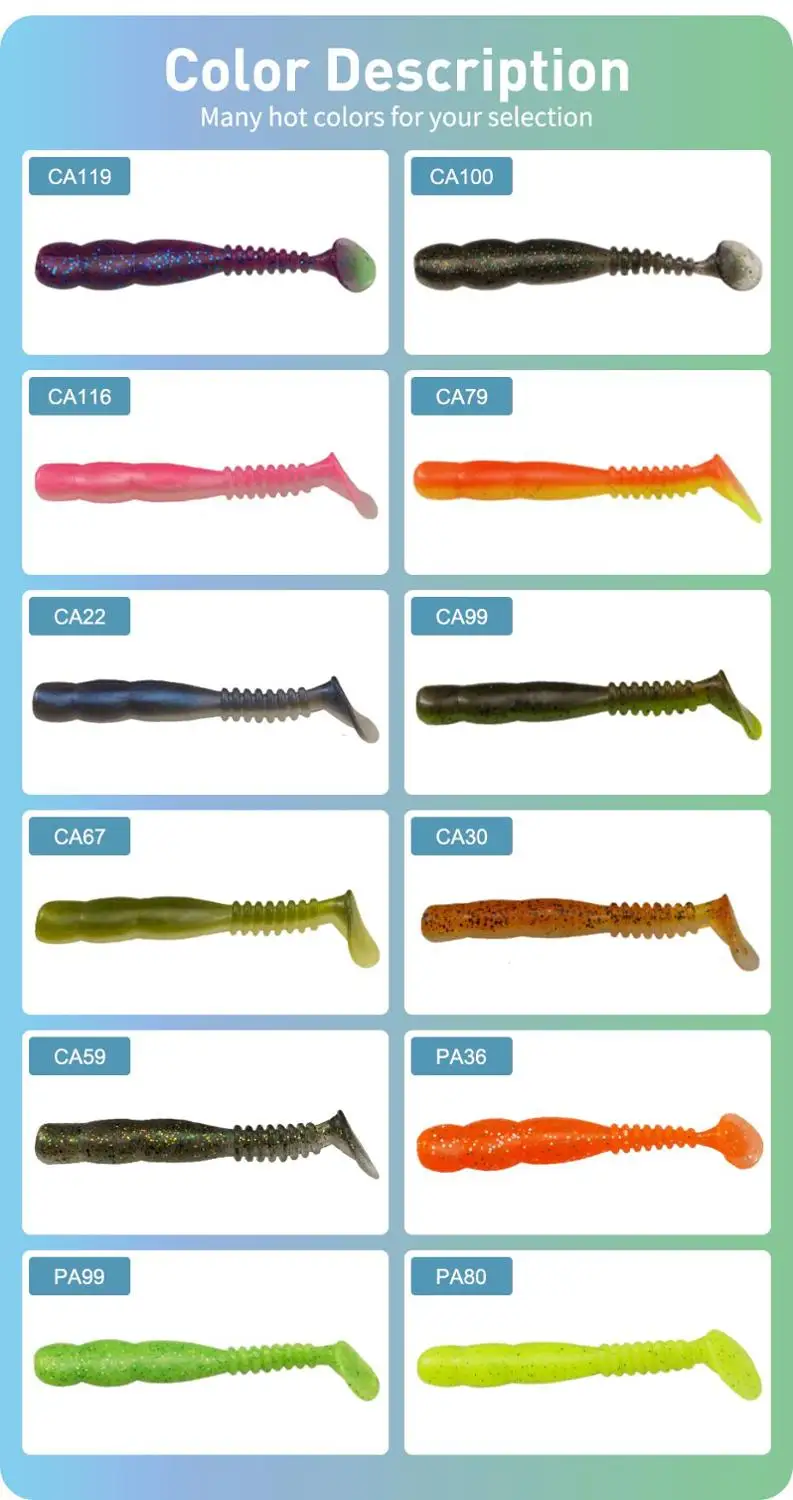 KESFISHING 낚시 미끼 락 샤이너, 인공 소프트 실리콘 베이스 미끼, 품질 좋은 냄새 및 소금 T 테일 샤드, 50 95 115mm