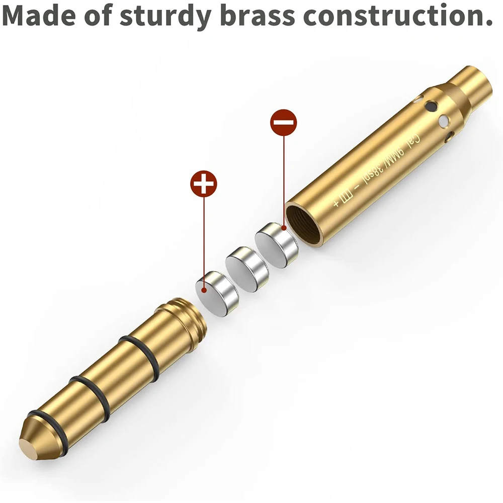 전술 레이저 보어 사이트, 리볼버 피스톨 라이플 에어건용, 177/22LR/.223Rem/9mm/.38spl 칼 레드 레이저 보어사이트 엔드 배럴