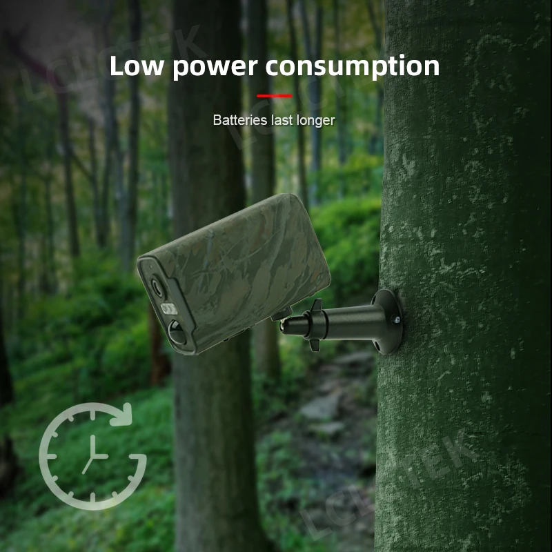 LCLCTEK 모바일 앱 트레일 사냥 배터리 구동 카메라, PIR 감지, 야외 IP66 무선 보안 CCTV 카메라, 4G SIM 카드, 4MP