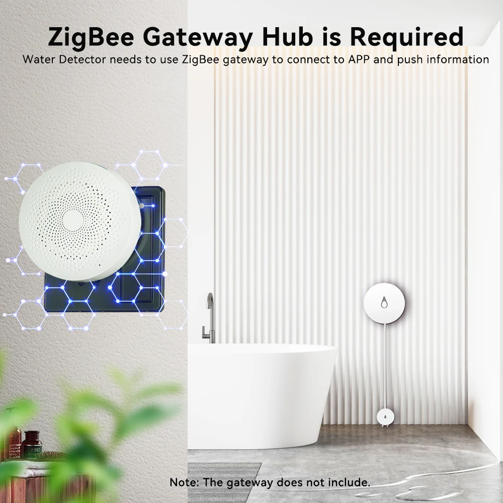 IAlarm Zigbee 누수 센서 원격 모니터, 투야 방수 누수 감지기, 넘침 경고, 스마트 홈