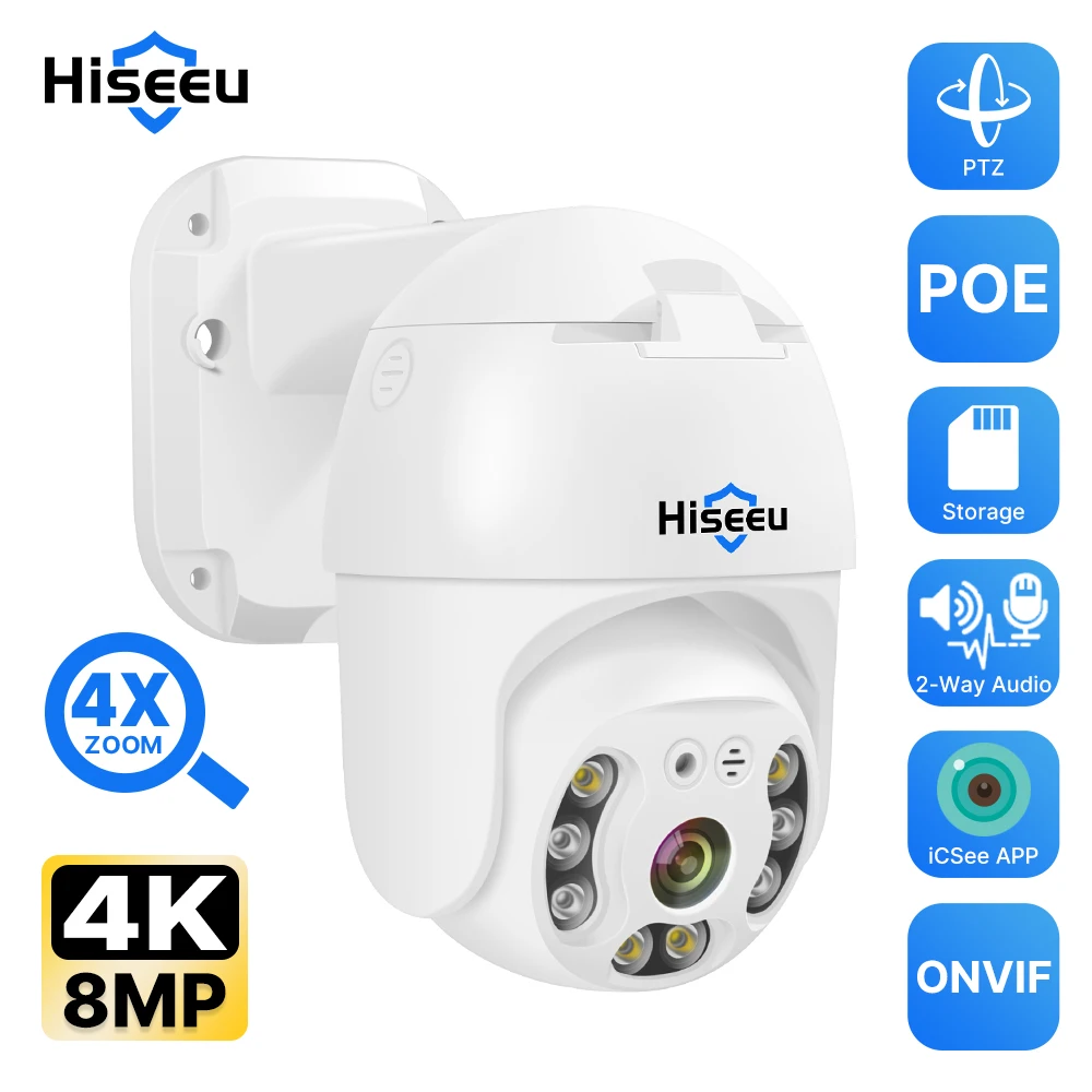 Hiseeu 4K POE PTZ IP 카메라, 4 배 디지털 줌, 4MP, 5MP, 8MP, 양방향 오디오, 방수 비디오 감시 보안 CCTV 카메라 title=Hiseeu 4K POE PTZ IP 카메라, 4 배 디지털 줌, 4MP, 5MP, 8MP, 양방향 오디오, 방수 비디오 감시 보안 CCTV 카메라