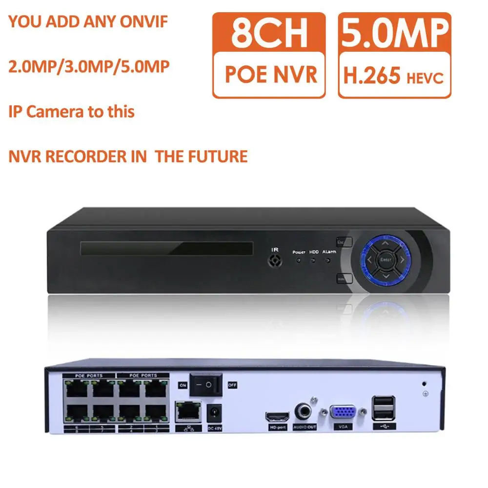 16CH 8CH 4K 8MP H.265 PoE NVR 레코더, HD 4K 3MP 4MP 5MP PoE IP 카메라, 얼굴 인식 48V ONVIF 비디오 감시