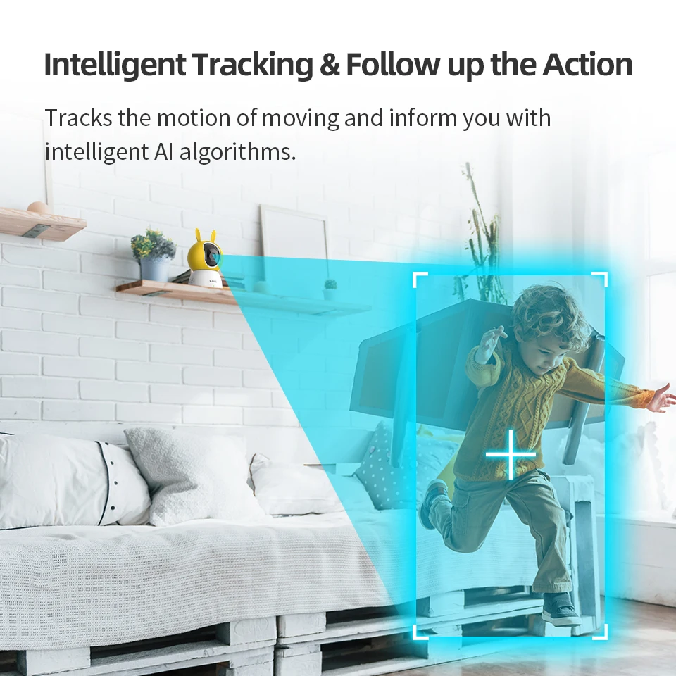 KAWA 2K IP 카메라, 와이파이 360 실내 비디오 감시 카메라, 보안 PTZ CCTV, 스마트 홈 무선 애완 동물 아기 모니터 추적 알렉사