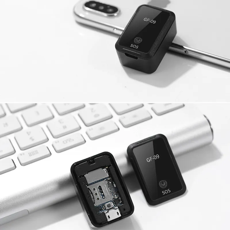 GF-09 미니 GPS 추적기 장치, 실시간 추적 로케이터, GPS 오래된 자동차 앱 리모컨 추적, 원격 레코드 지지대 TF 카드