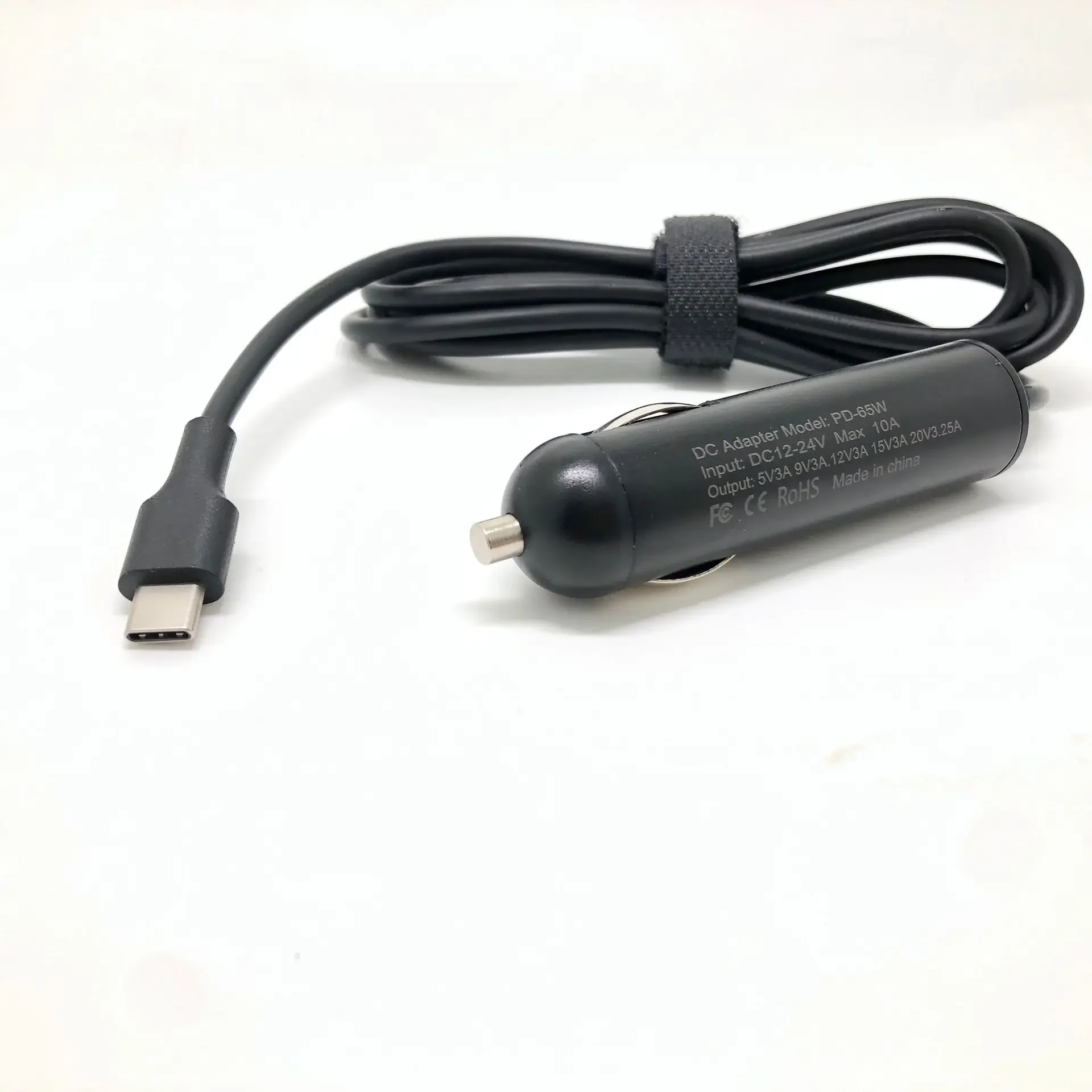 USB C 타입 자동차 노트북 충전기, 맥북 Hp 레노보 Asus 노트북용 담배 라이터 DC 어댑터, 범용 12V-24V, 65W