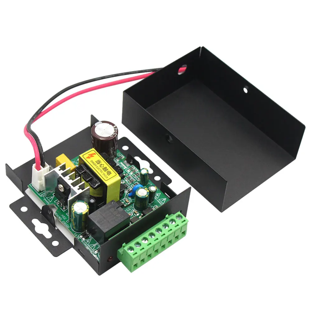 12V DC 액세스 제어 전원 공급 장치 스위치, 5A 시간 지연 조절 가능 AC100V-240V 입력, NO, NC, COM 출력, 2 전기 잠금 시스템