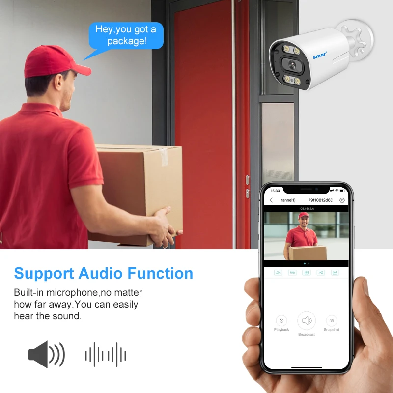 Smar-4K 8MP POE 보안 카메라 시스템 8CH P2P 비디오 감시 키트, 오디오 녹음 Ai 얼굴 감지 컬러 나이트 비전 ICSEE