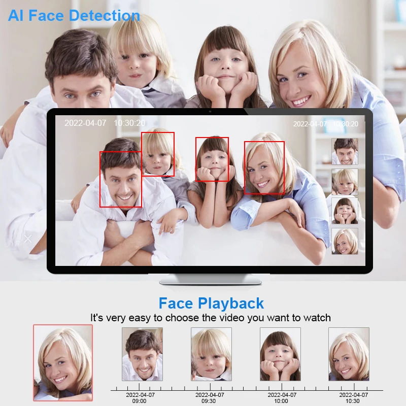 Smar-4K 8MP POE 보안 카메라 시스템 8CH P2P 비디오 감시 키트, 오디오 녹음 Ai 얼굴 감지 컬러 나이트 비전 ICSEE