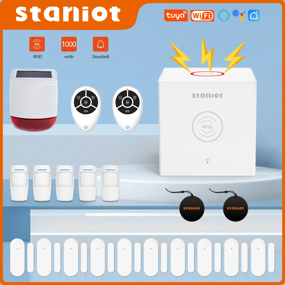 Staniot SecCube 3 경보 시스템 키트, 무선 WiFi, Tuya 스마트 보안 보호 지지대, RFID 앱 제어, Alexa와 함께 작동, 433Mhz title=Staniot SecCube 3 경보 시스템 키트, 무선 WiFi, Tuya 스마트 보안 보호 지지대, RFID 앱 제어, Alexa와 함께 작동, 433Mhz 