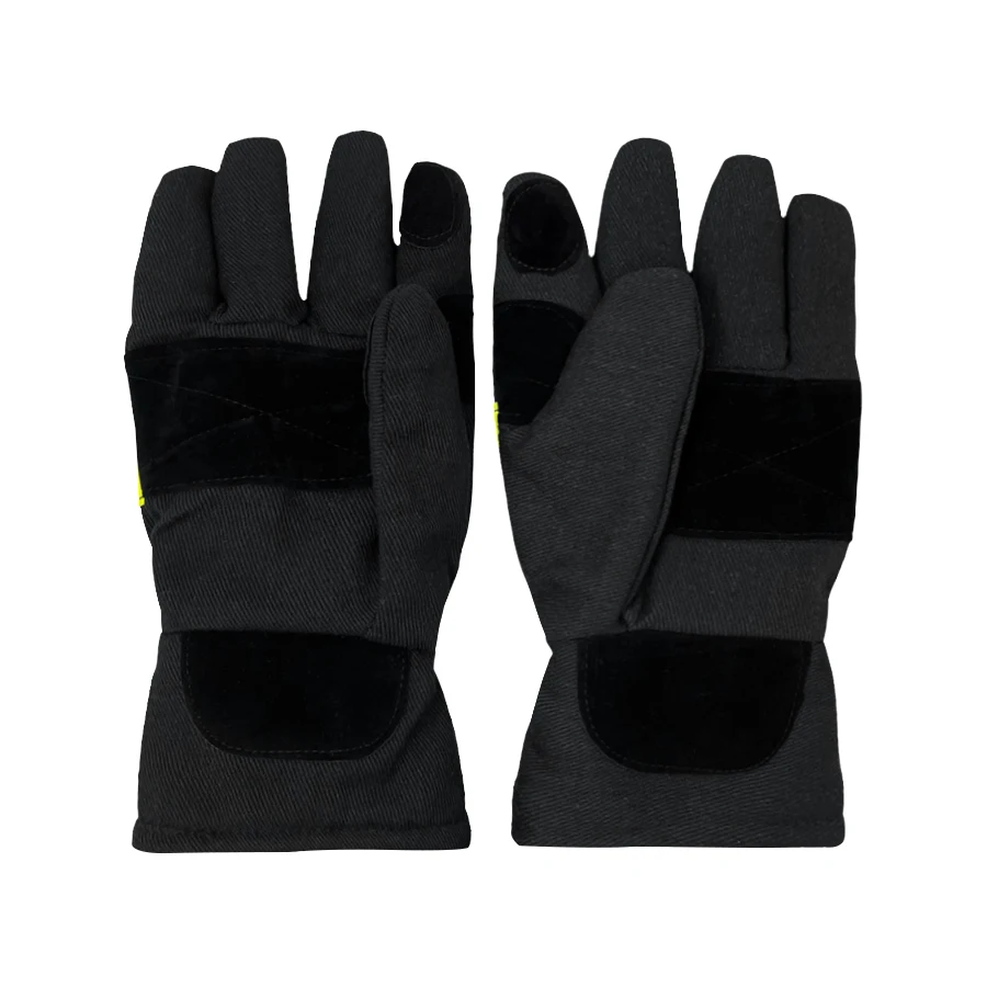 소방관용 내마모성 미끄럼 방지 장갑, 두꺼운 내화 장갑, 반사 스트랩, 소방관용 장갑