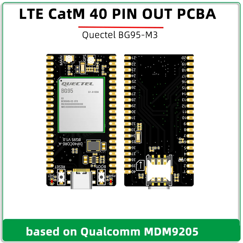QUECTEL GPS 수신기 장착 미니 개발 보드, PCBA LPWA GSM NBIOT CATM 모듈, BG95-M3 40PIN OUT
