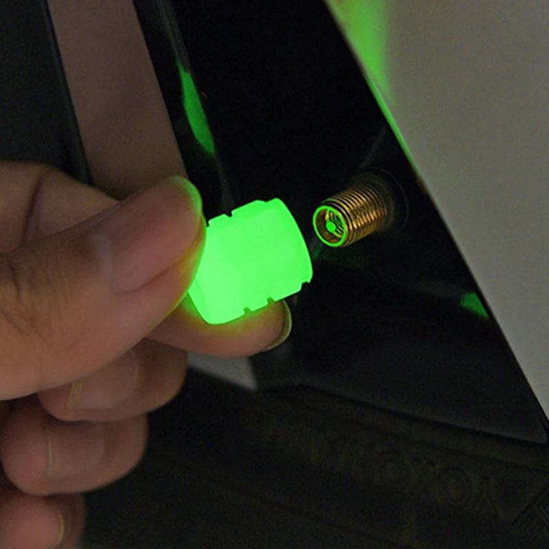 야광 자동차 타이어 밸브 캡, 형광 야간 발광 밸브 커버, 녹색 방진 스템 캡, 자동차 액세서리, 1-16 개