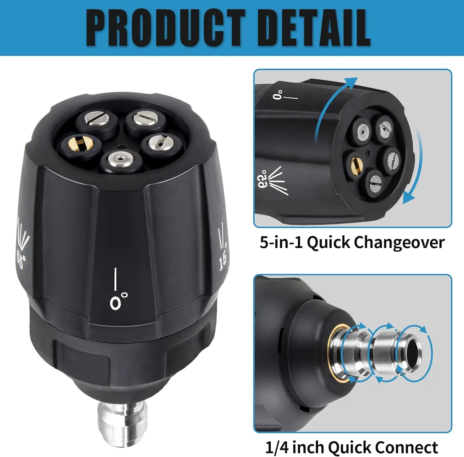 ROUE 고압 노즐 자동차 와셔 건, 퀵 제트 팁 와셔 노즐, Karcher Parksdie Nilfisk Bosch 어댑터 액세서리