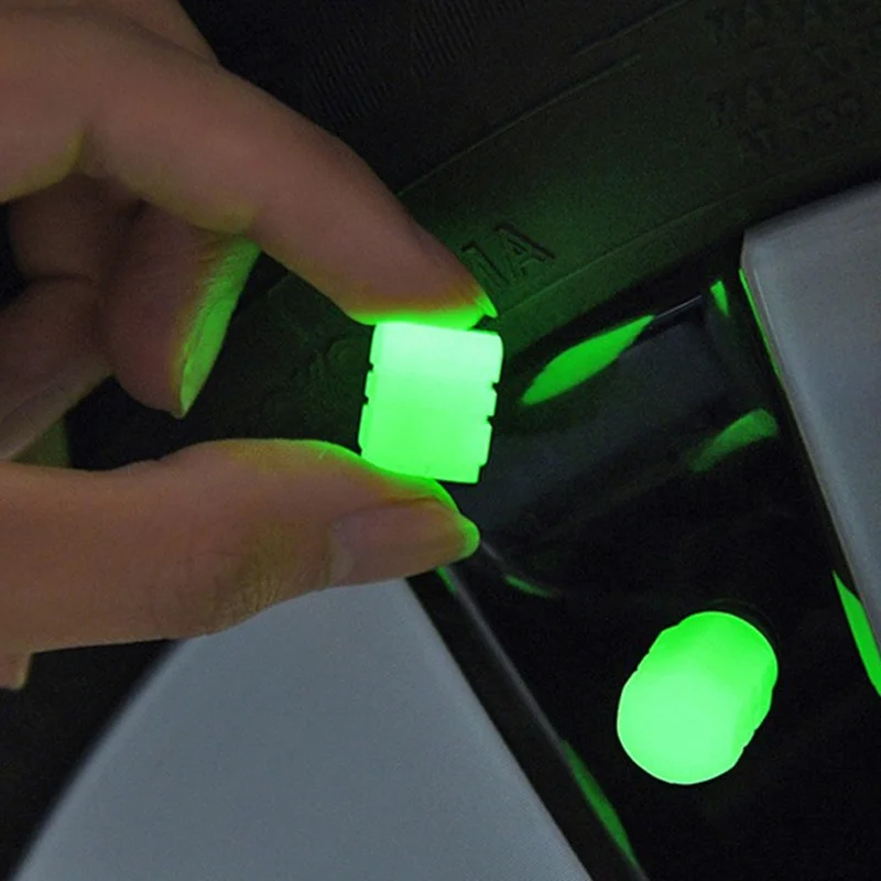 야광 타이어 밸브 캡, 멀티 컬러 형광 야간 발광 장식, 오토바이 자전거 휠 깍지, 방진 타이어 밸브 스템 캡