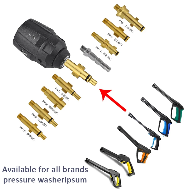 ROUE 고압 노즐 자동차 와셔 건, 퀵 제트 팁 와셔 노즐, Karcher Parksdie Nilfisk Bosch 어댑터 액세서리