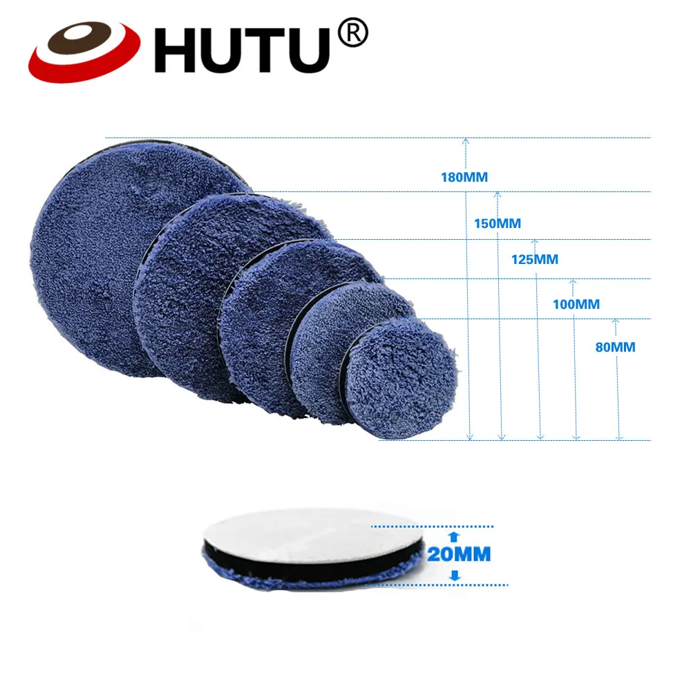 HUTU 3/4/5/6/7 인치 마이크로 화이버 연마 패드 자동차 바디 폴란드어 마이크로 섬유 연마 휠 DA/RO 자동차 폴리 셔
