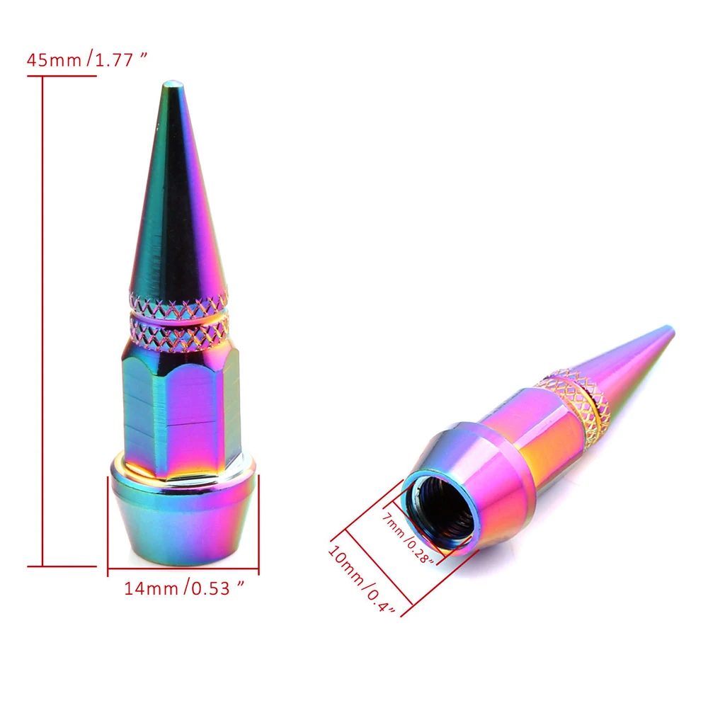 ZZTZZ 스파이크 알루미늄 밸브 스템 캡 자동차 오토바이 자전거 휠 캡 먼지 젖꼭지 캡 방진 자동차 타이어 액세서리