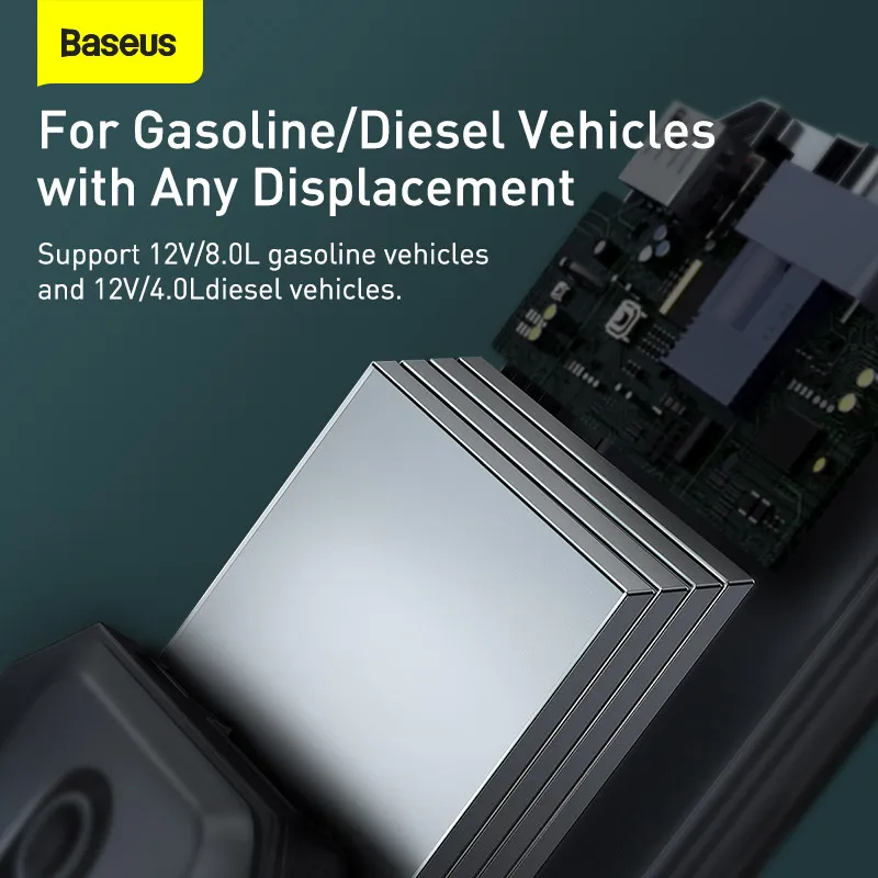 Baseus 자동차 점프 스타터 보조배터리, 휴대용 배터리 충전기, 자동 12V 비상 부스터, 시동 장치, 2000A, 1000A, 12V