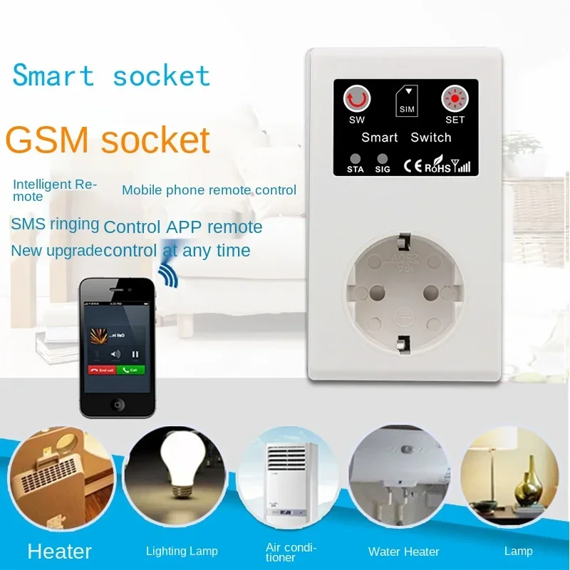EU GSM 전원 소켓 원격 제어, 스마트 전원 소켓 콘센트, 온도 센서 컨트롤러 플러그, 지능형 릴레이, 16A