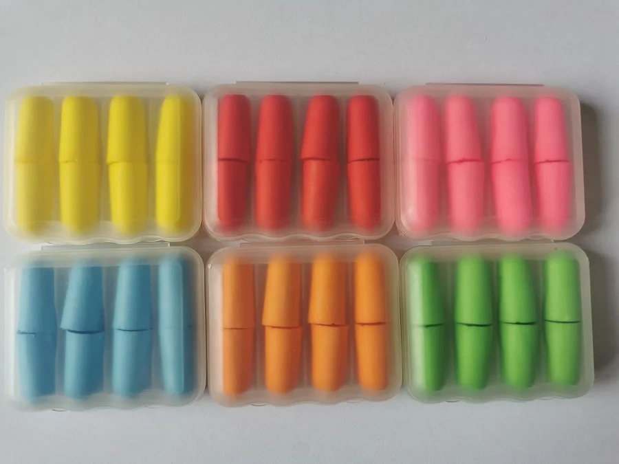 4 짝/대 편안한 소음 감소 거품 부드러운 귀 플러그 상자 포장 귀마개 수면 여행 느린 리바운드 귀마개 보호