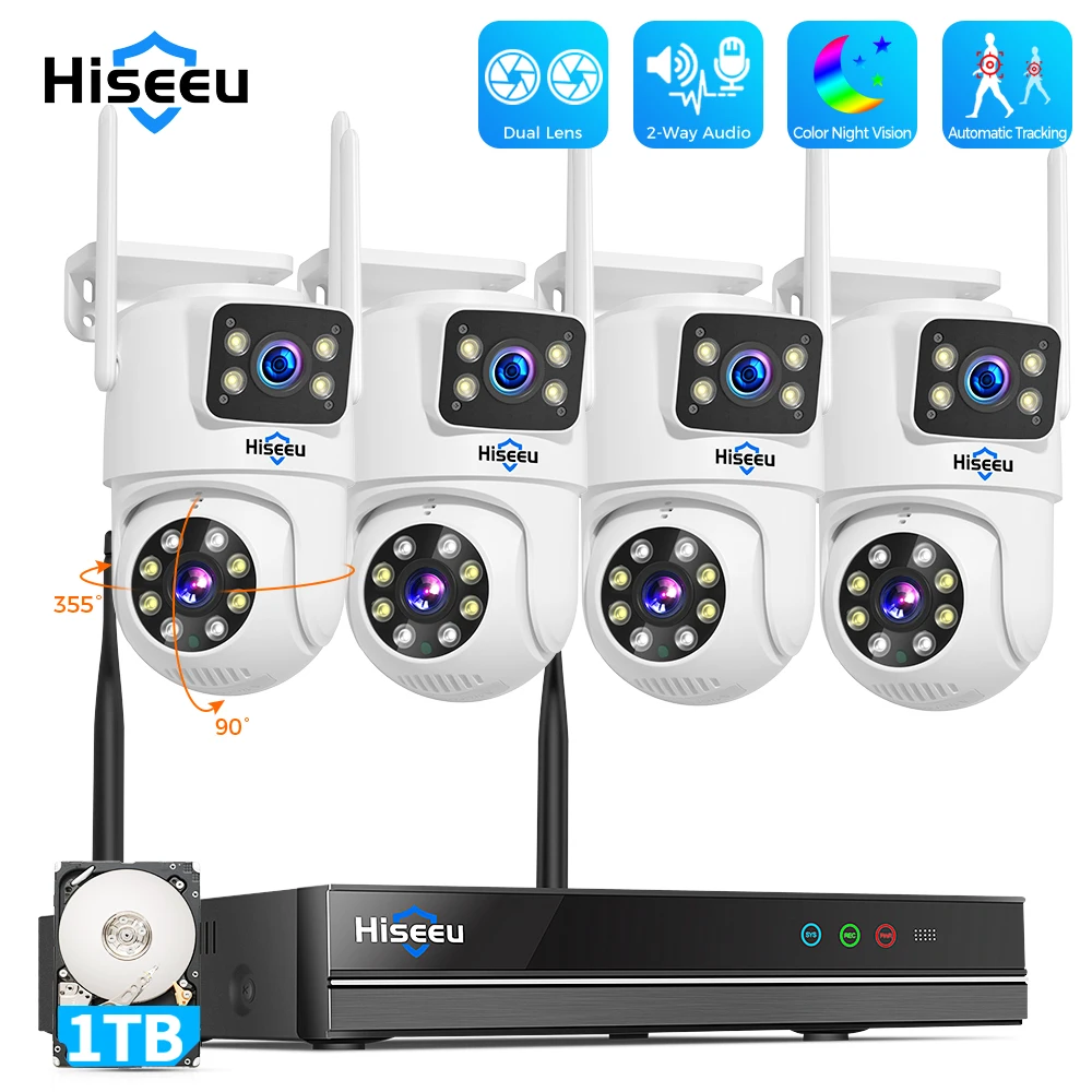 Hiseeu 와이파이 듀얼 렌즈 카메라 보안 시스템 키트, 3K IP 카메라, 16CH NVR 녹음기 세트, P2P 비디오 CCTV 감시 시스템, 6MP title=Hiseeu 와이파이 듀얼 렌즈 카메라 보안 시스템 키트, 3K IP 카메라, 16CH NVR 녹음기 세트, P2P 비디오 CCTV 감시 시스템, 6MP 