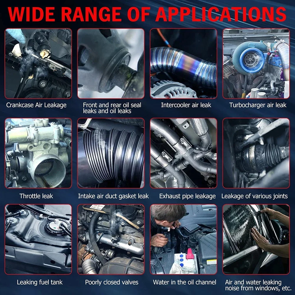 ANCEL S3000 자동차 연기 누출 감지기, 공기 펌프 포함, 12V EVAP 진단 도구, 진공 테스터, 연료 파이프 누출 탐지기, 모터사이클용