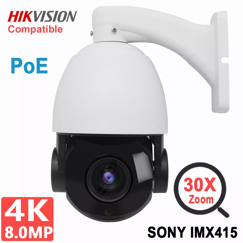 야외 감시 돔 보안 카메라, PoE IP PTZ, 4K, 8MP, 5MP, 30X 줌, IR 100m, 360 ° 팬 범위, IR 100m, H.265, Hikvision 프로토콜 title=야외 감시 돔 보안 카메라, PoE IP PTZ, 4K, 8MP, 5MP, 30X 줌, IR 100m, 360 ° 팬 범위, IR 100m, H.265, Hikvision 프로토콜 