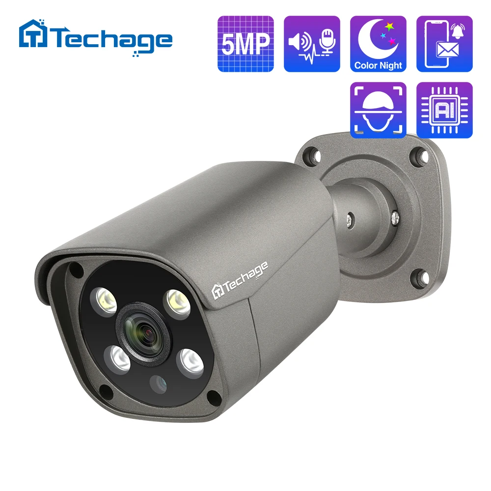 Techage POE IP 카메라, 양방향 오디오, 사람 감지, 금속 야외 카메라, CCTV 시스템, POE 감시 시스템, H.265, 4K, 5MP, 8MP title=Techage POE IP 카메라, 양방향 오디오, 사람 감지, 금속 야외 카메라, CCTV 시스템, POE 감시 시스템, H.265, 4K, 5MP, 8MP 