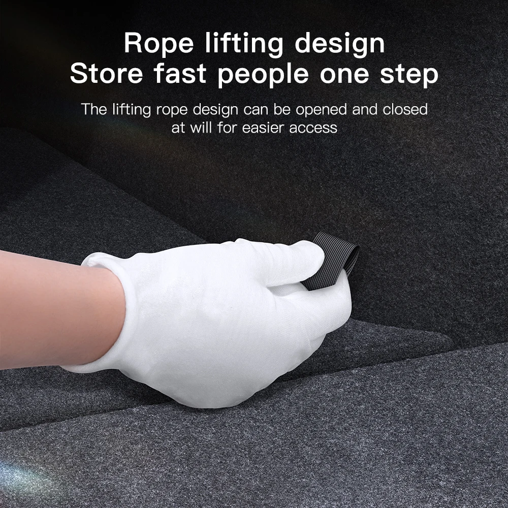 YZ For Tesla Model Y RWD 2021-23 자동차 트렁크 사이드 보관함 중공 커버 주최자 몰려 들고 매트 파티션 보드 보관하기