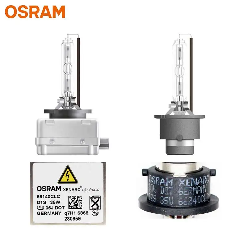 OSRAM-제논 화이트 자동차 전조등 D1S D2S D3S D4S D8S D2R D 66140 66240 66340 66440 CLC, 클래식 오리지널 예비 부품 4200K HID 전구